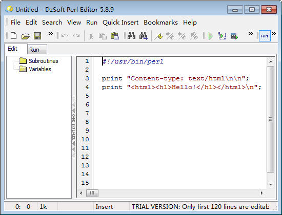 DzSoft Perl Editor