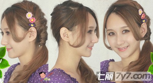直发怎么扎头发好看 迷人侧边直发发型扎法步