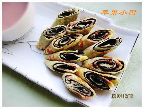 海苔葱蛋卷饼