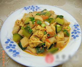 杂蔬蛋炒杏鲍菇