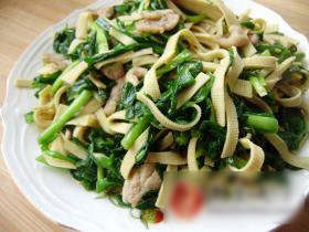 好吃的韭菜干豆腐炒肉特色做法大全_菜谱-2345美食大全