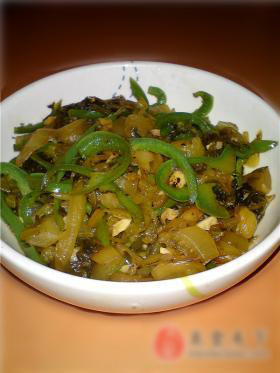 酸菜炒青椒丝