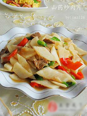 山药炒肉片